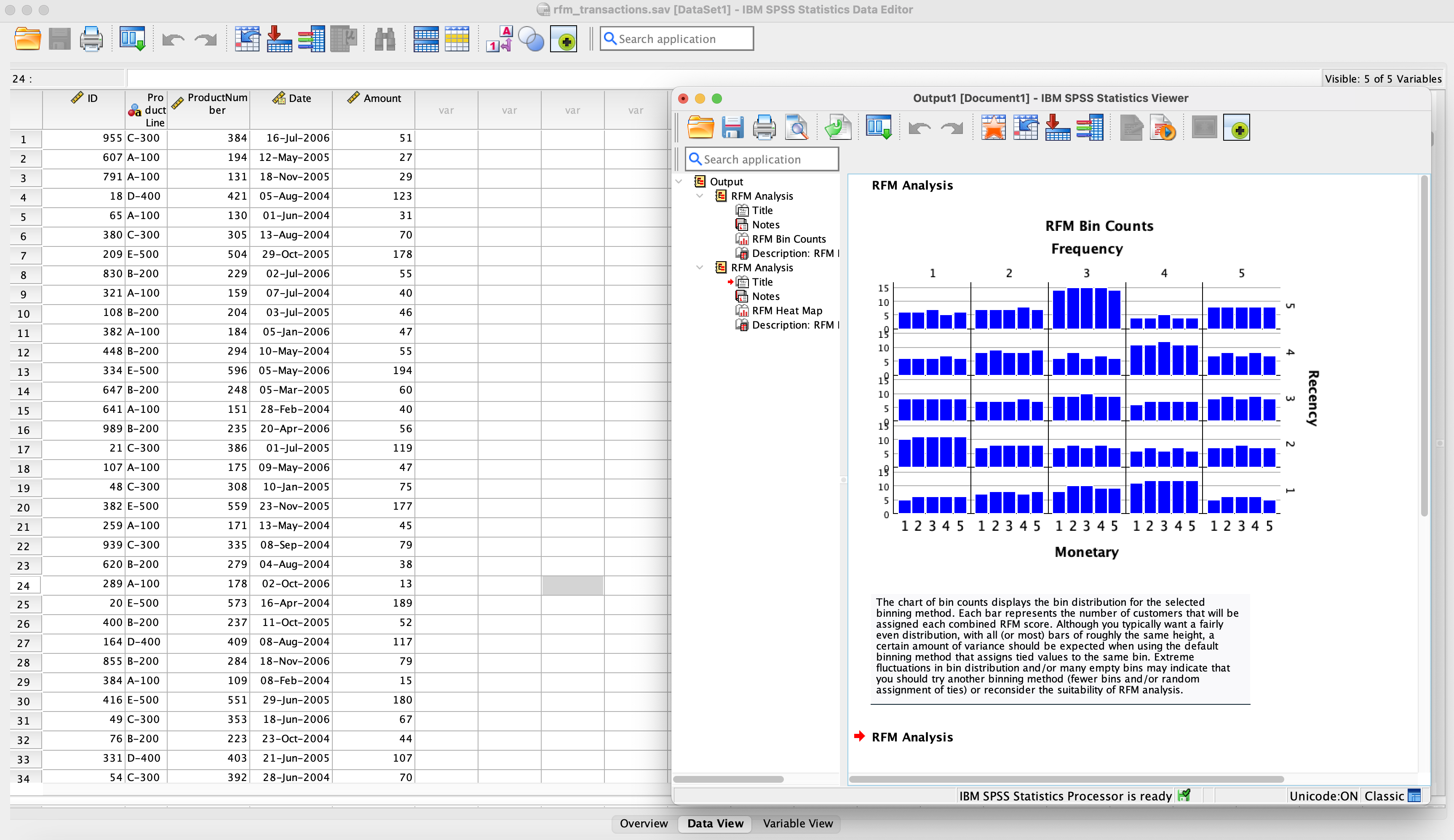 screenshot of IBM SPSS Statistics